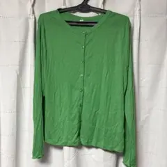GU クルーネック カーディガン グリーン