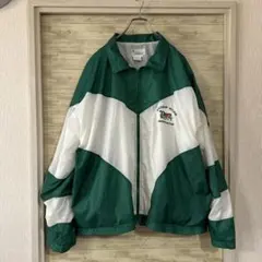 【90s古着】Tigers コーチジャケット グリーン 白 ブロックXL刺繍ロゴ
