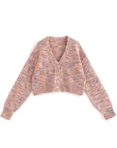 【完売】【新品未使用】GRL メランジニットショート丈カーディガン[kz375]