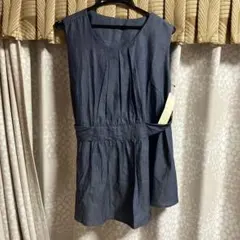新品未使用　タグ付き　ウエストリボンノースリーブ チュニック