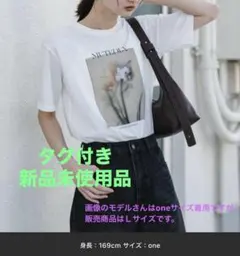 タグ付き・新品未使用品 フォトプリント 半袖Tシャツ ホワイト Ｌサイズのサムネイル