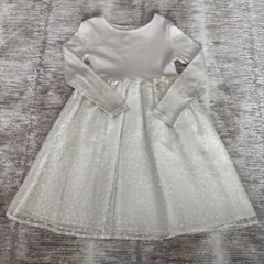 【120cm】タルティーヌエショコラ　ホワイト　ベージュ　ワンピース