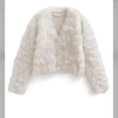 大人気 超美品 グレイル齋藤飛鳥 シャギーニットショート丈カーディガン トップス