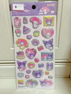 〖マイメロ&クロミ〗ラメきらクリスタルシール&エポキシステッカー3枚セット☆