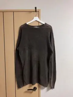 Comoli ブラウン 薄クルーネックニット