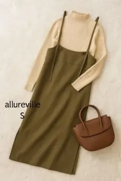 【美品】allureville キャミワンピ S カーキ きれいめのサムネイル