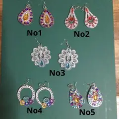 ダイヤモンドペインティングピアス ( 2セット ) No3