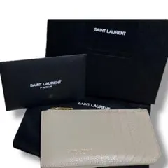 美品　サンローラン　レザー　フラグメントケース　キャビアスキン　付属品付き