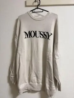 MOUSSY ロゴニット 長袖 ホワイト