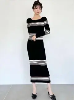 RESEXXY リゼクシー リブニット長袖ワンピース Mサイズ