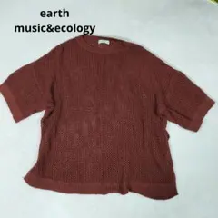 【美品】earth music&ecology ブラウン 半袖ニット
