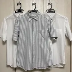 【UNIQLO】ドライノンアイロンジャージーシャツ/BD/半袖/L　3着セット