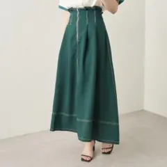 Olive des olive 前ZIP配色ステッチ ハイウエスト スカート