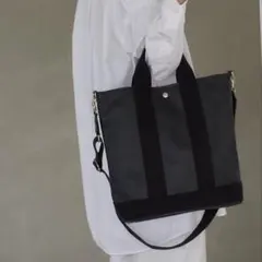 【美品】TOPKAPI スコッチグレイン　縦型　2way トートバッグ　黒