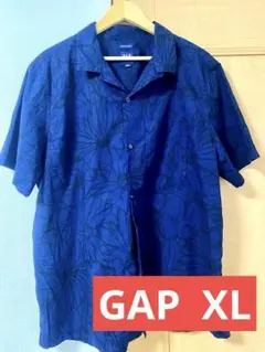 GAP 半袖オープンカラーシャツ ネイビー 花柄XLのサムネイル
