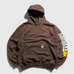 鬼フェード 希少 Carhartt プルオーバー パーカー ブラウン Ｌ