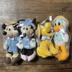 ディズニーハッピーくじ　ぬいぐるみマスコット4種セット