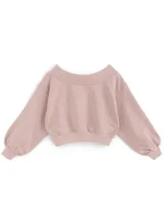 【GRL】オフショルダースウェットトップス（ピンク・F）