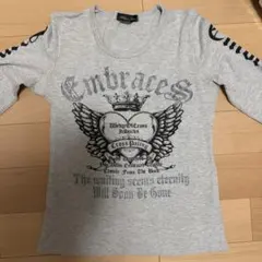 ロゴプリント 長袖Tシャツ グレー
