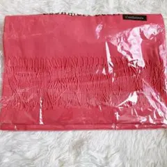 【濃いピンク】ストール フリンジ マフラー カシミア風 日焼け防止