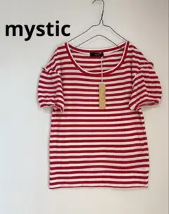 新品 mystic ミスティック ボーダー パフスリーブ Tシャツ　半袖　フリルのサムネイル