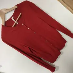 値下げ　しまむら HK WORKS LONDON レッド カーディガン