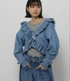 ニコアンド　【NKJ 2025SS】FRILL BOLERO BLOUSEのサムネイル