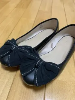 ZARA/ブラック リボン付きバレエシューズ/36