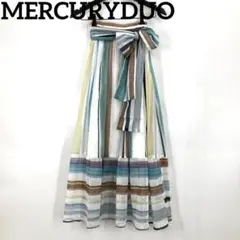 美品　MERCURYDUO　フレアロングスカート　マルチストライプ