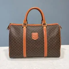 美品】 CELINE オールド セリーヌ マカダム柄 ハンド バッグ 筒型