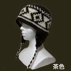 398【秋冬】クロシェハット　耳当て付きニット帽　耳当て帽子　クラッシャーハット