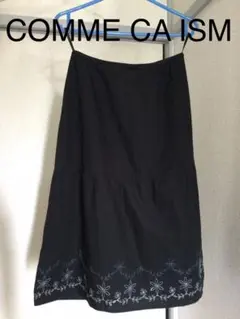 12/5迄❗️COMME CA ISM コムサイズム　ティアード　黒　刺繍