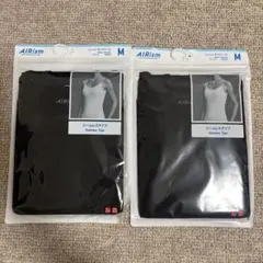 【2枚セット】エアリズム シームレスタイプキャミソール M ブラック