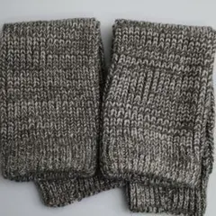 グレー ニット レッグウォーマー 足首ウォーマー 暖か ロング 冷え対策 暖か