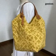 ◇ 美品 genten ゲンテン トートバッグ キャンバス×レザー 大容量 ◇のサムネイル