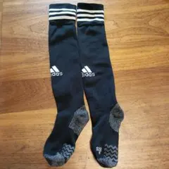 adidas サッカーソックス 黒 ストライプ　2XSサイズ