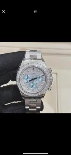 ROELX ダイヤモンド装飾 シルバー 自動巻き腕時計