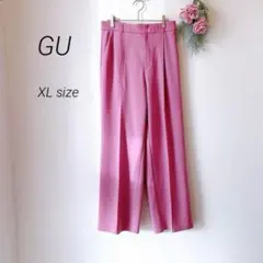 ジーユー GU ストレートパンツ スラックス （XL）ピンク