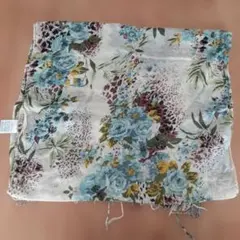 匿名配送　ストール　水色　アイボリー　レオパード　バラ