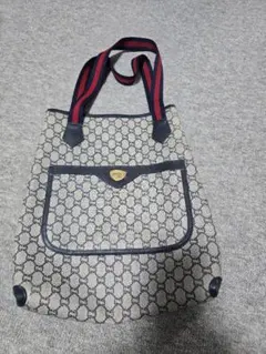 美品】グッチ トートバッグ ネイビー スプリー厶 シェリーライン GG柄