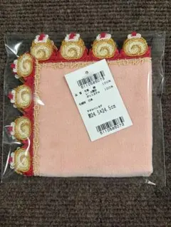 【新品・未使用】近沢レース　ロールケーキ（ピーチ）　タオルハンカチのサムネイル