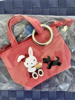 ファミリア　ミニデニムバッグ　マチ付き　レッド　red 新作　新品