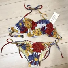 【未使用★San-ai Resort】　花柄　ネイビー水着 未使用☆San-ai Resort】 花柄 ネイビー水着 未使用☆San-ai Resort】