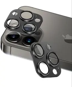 【2枚セット】　iPhone カメラレンズカバー　アイフォン　ブラック　黒