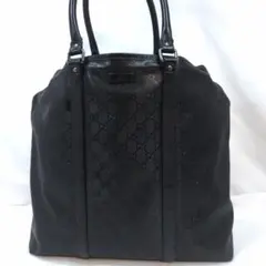 グッチ トートバッグ インプリメ レザー×PVC A4可 肩掛け GG柄 黒