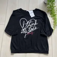 【新品タグ付】ハートロゴ黒Tシャツ✿PetitBerry