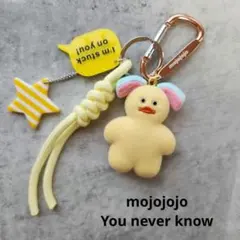 mojojojo じゃらじゃらキーホルダー アヒル 黄色 パステル パラコード
