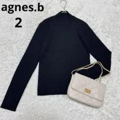 agnes.b アニエスベー◆ウールタートルネック長袖ニット(2)ブラック　定番