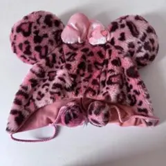 ミニーファンキャップ ヒョウ柄 58cm