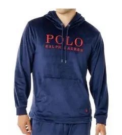 ポロラルフローレン 薄手ベロアパーカー フード付き ネイビー LL ポケット付き